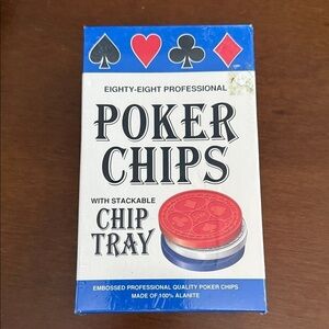 Professional Alanite Poker Chips with Stackable Tray. Brand New in box.